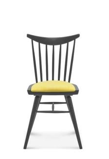 FAMEG Radomsko - nowoczesne czarne krzesło model A0537 z poduszką - widok od przodu krzesła
