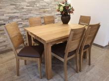 Dębowy stół z krzesłami tapicerowanymi dla 6 osób / Meble dla Twojej jadalni
