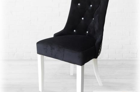 krzesło do salonu chesterfield z białymi nogami