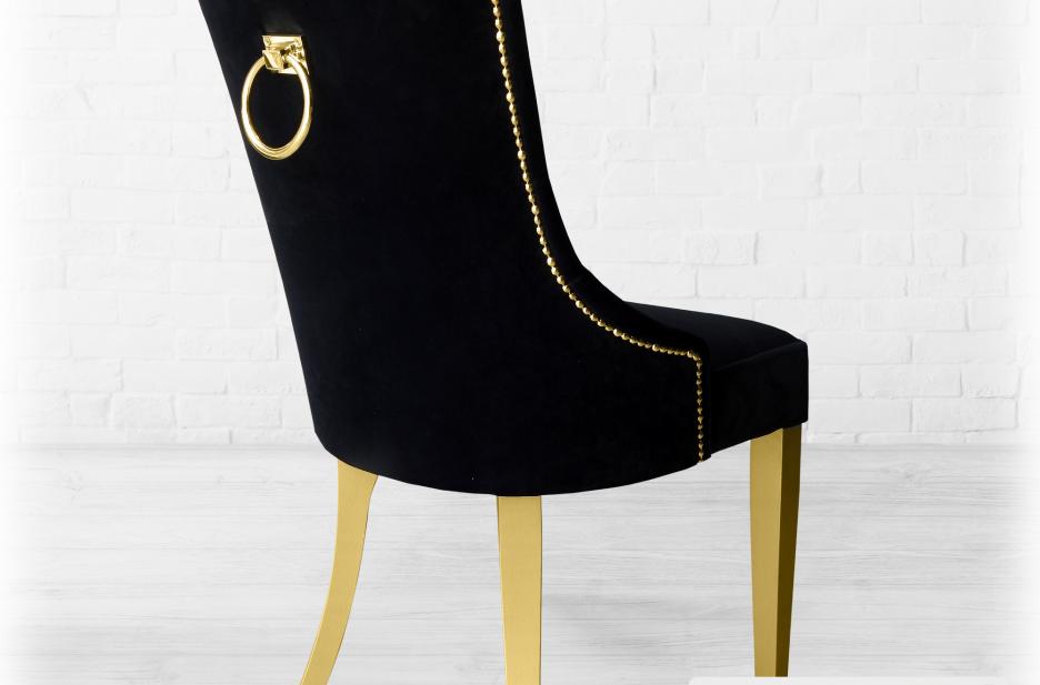 wygodne krzesła do salonu w stylu glamour